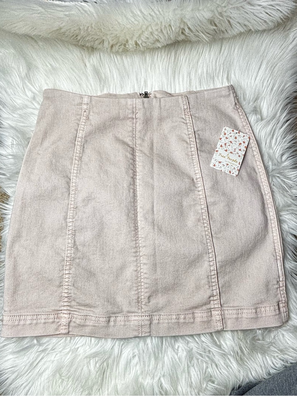 NWT Free People Vintage White Mini Denim Skirt Size 8